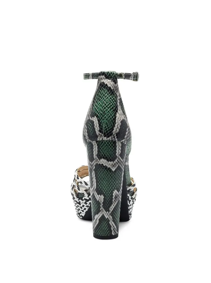 Women Sandals Jessica Simpson Ilita Platform Sandal In Green Snake Green Snake White And Black