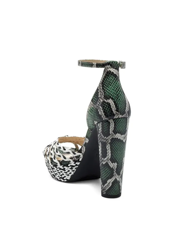 Women Sandals Jessica Simpson Ilita Platform Sandal In Green Snake Green Snake White And Black
