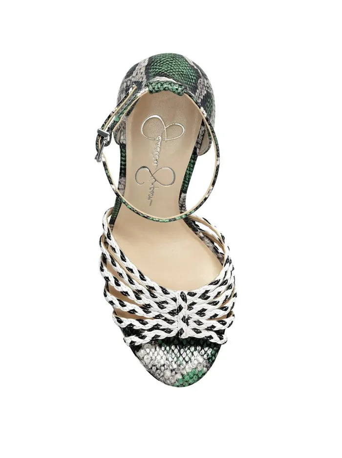 Women Sandals Jessica Simpson Ilita Platform Sandal In Green Snake Green Snake White And Black