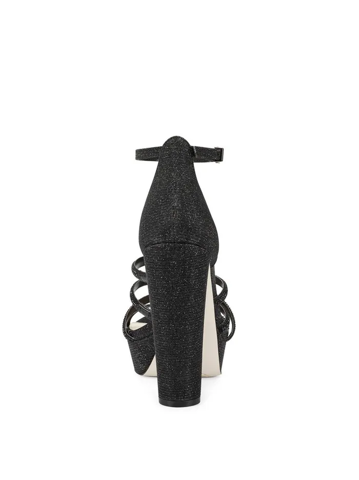 Women Sandals Jessica Simpson Ivee High Heel In Black Black Sparkle
