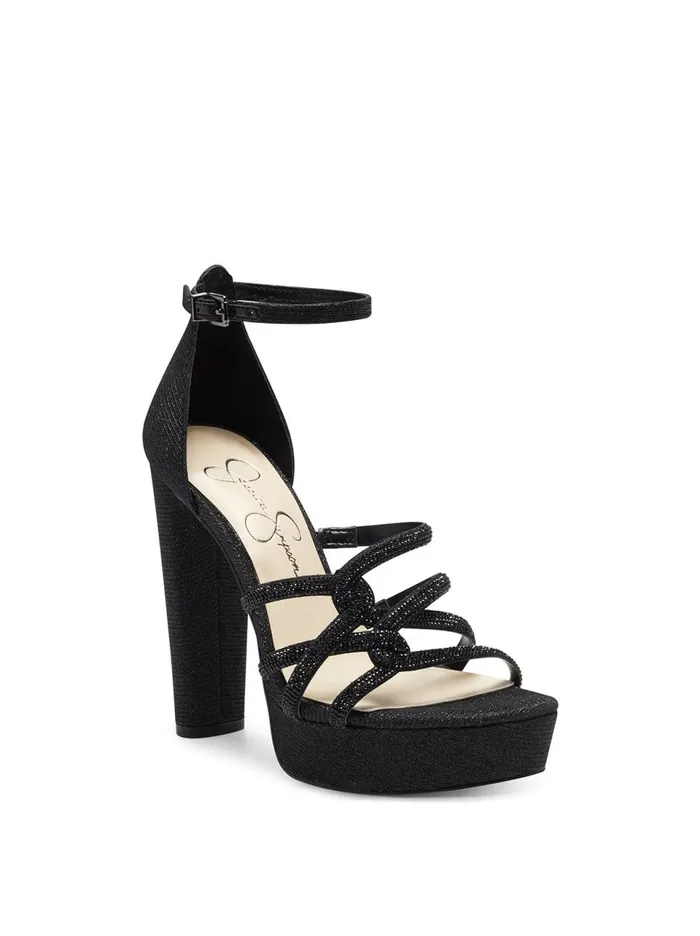 Women Sandals Jessica Simpson Ivee High Heel In Black Black Sparkle