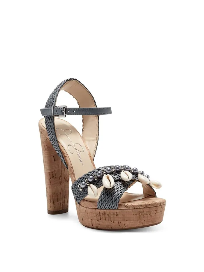 Women Sandals Jessica Simpson Ivriele Platform Sandal In Ash Blue Ash Blue Rattan