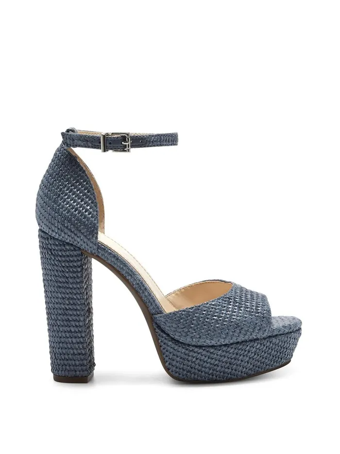 Women Sandals Jessica Simpson Pisila Platform Sandal In Blue Woven Ash Blue