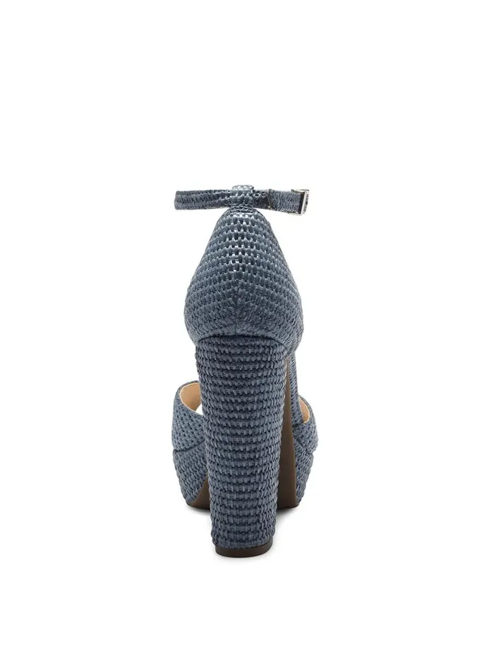 Women Sandals Jessica Simpson Pisila Platform Sandal In Blue Woven Ash Blue