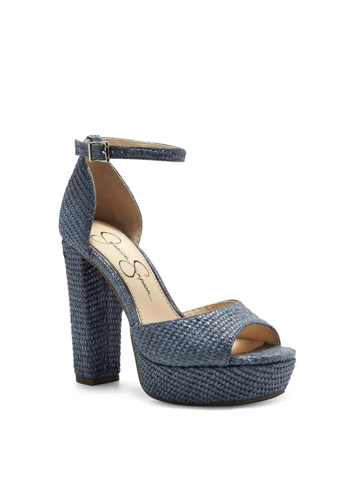 Women Sandals Jessica Simpson Pisila Platform Sandal In Blue Woven Ash Blue