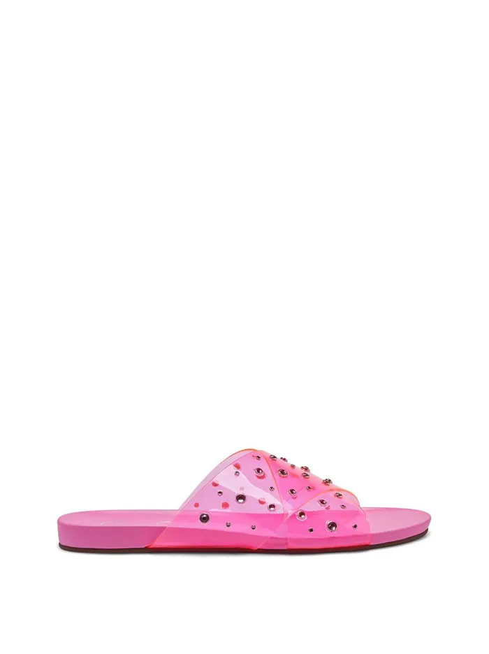 Women Sandals Jessica Simpson Tislie Slide In Pink Pink And Pink Stones