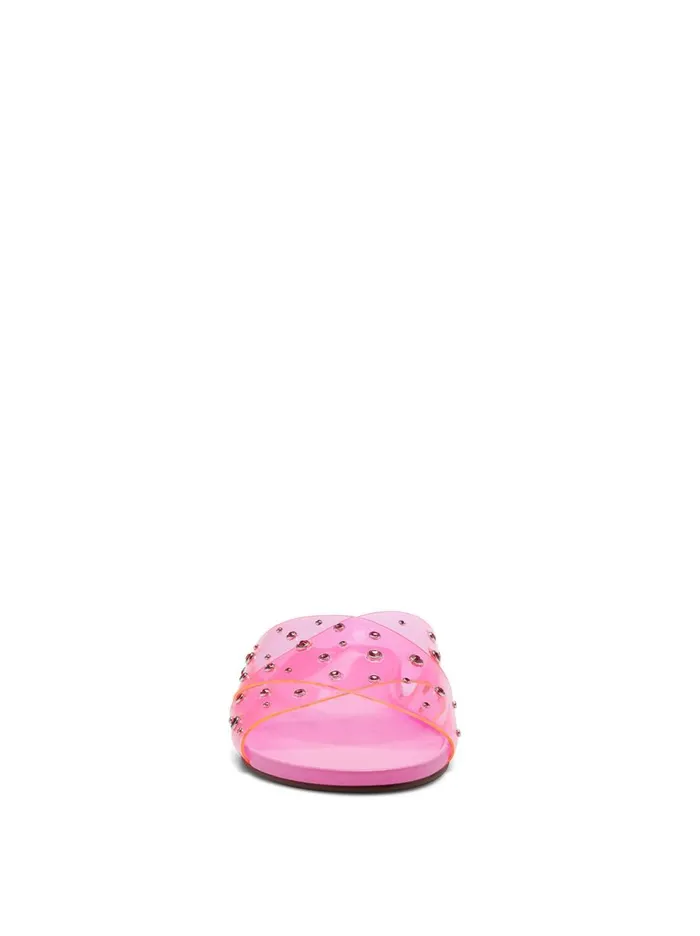 Women Sandals Jessica Simpson Tislie Slide In Pink Pink And Pink Stones