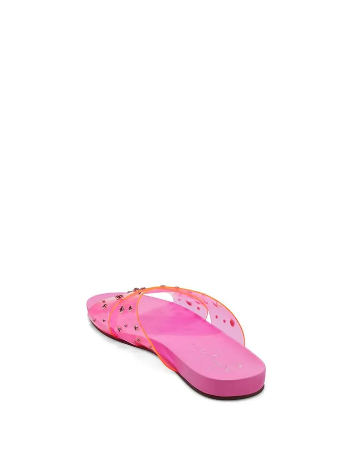 Women Sandals Jessica Simpson Tislie Slide In Pink Pink And Pink Stones