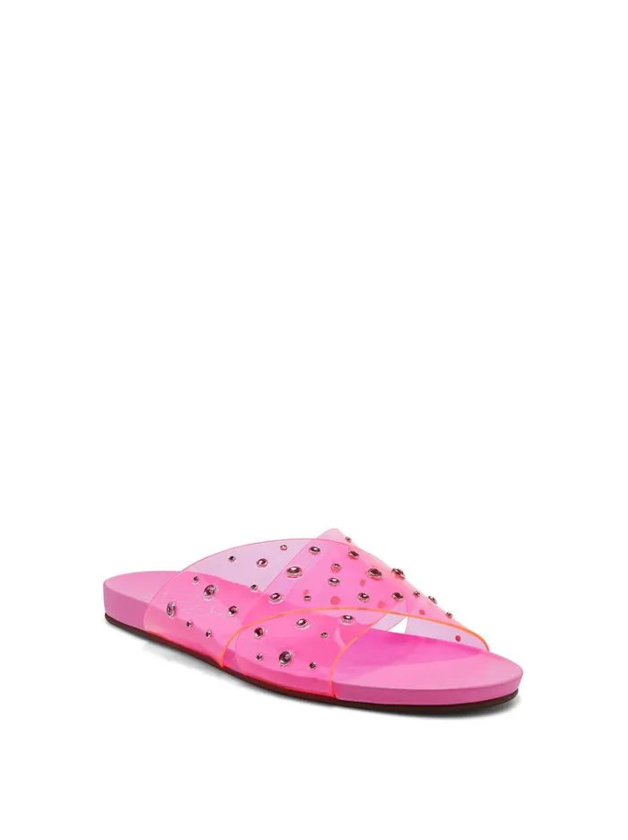 Women Sandals Jessica Simpson Tislie Slide In Pink Pink And Pink Stones