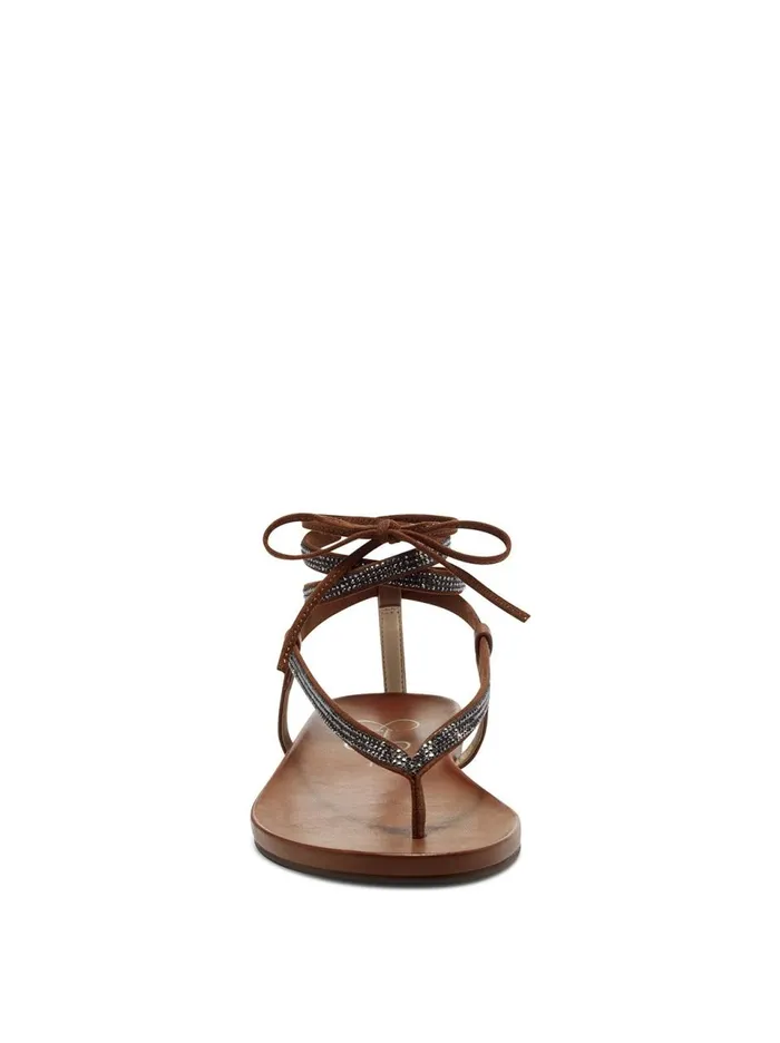 Women Sandals Jessica Simpson Tylia Thong Flat In Caramel Caramel