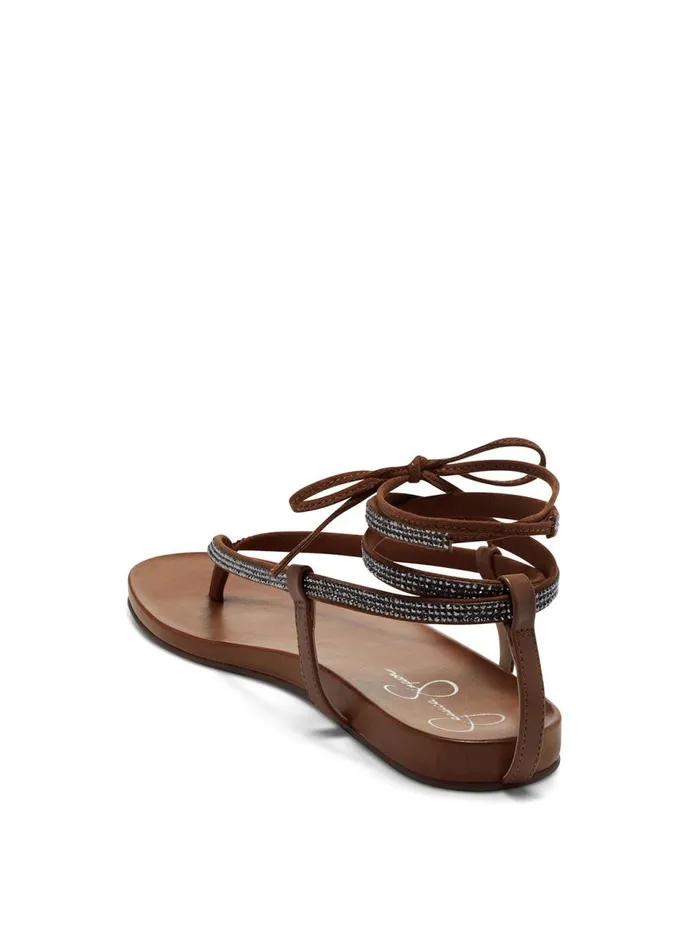 Women Sandals Jessica Simpson Tylia Thong Flat In Caramel Caramel