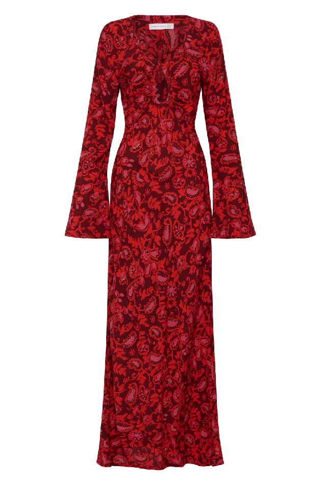 Women Santino Maxi Dress Selcetta Paisley Red Faithfull The Brand Dresses Women Santino Maxi Dress Selcetta Paisley Red Faithfull The Brand Dresses