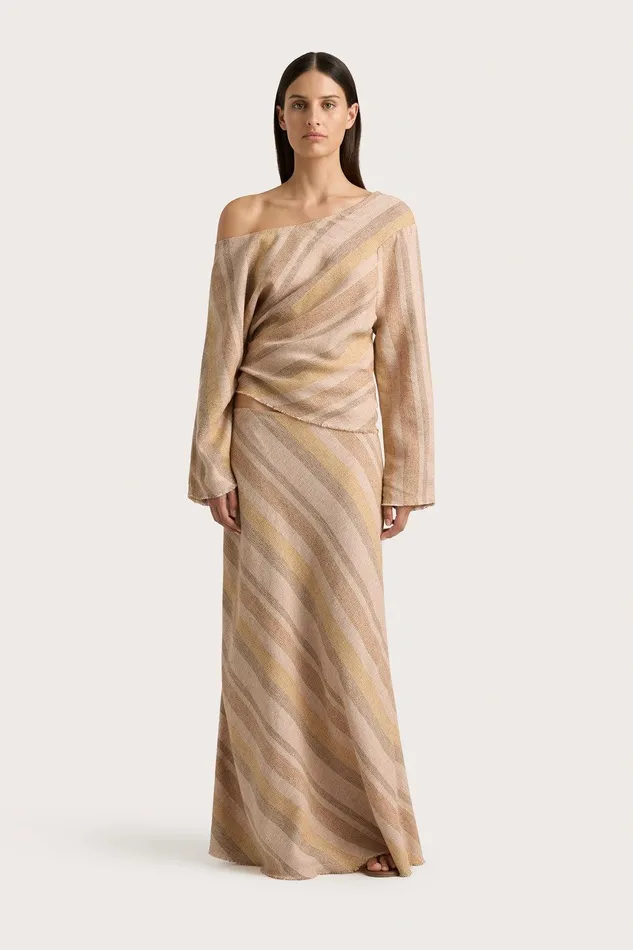 Women Sao Paulo Skirt Terracotta Stripe Faithfull The Brand Skirts and Shorts Women Sao Paulo Skirt Terracotta Stripe Faithfull The Brand Skirts and Shorts