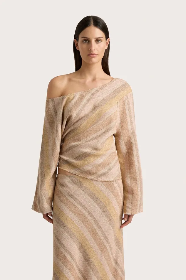 Women Sao Paulo Top Terracotta Stripe Faithfull The Brand Tops