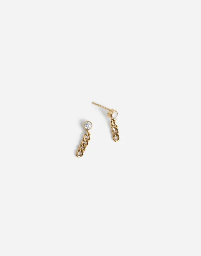 Women Sara Patino Jewelry Chain Drop Earrings Gold Madewell Jewelry