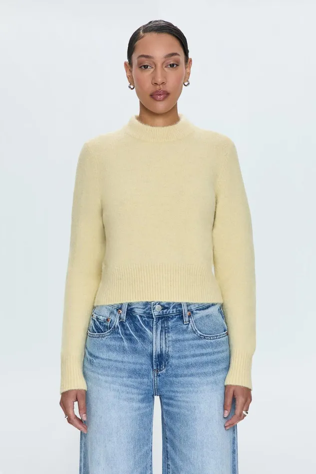 Women Sara Sweater 8211 Soft Yellow Pistola Denim Sweaters and Knits