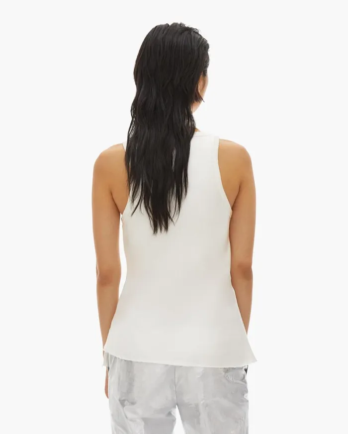 Women Satin Double Strap Tank Ivory Helmut Lang Tops