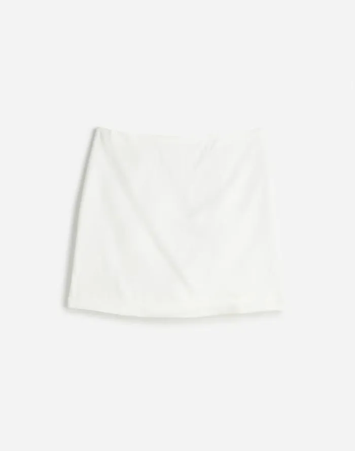 Women Satin Mini Skirt Winter White Madewell Skirts