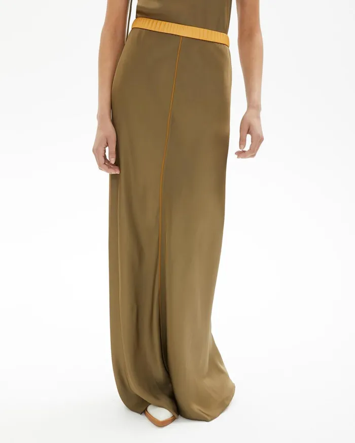 Women Satin Slip Skirt Dark Resin Helmut Lang Dresses and Skirts