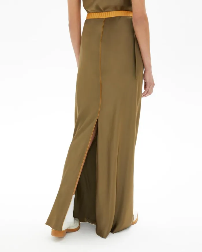 Women Satin Slip Skirt Dark Resin Helmut Lang Dresses and Skirts