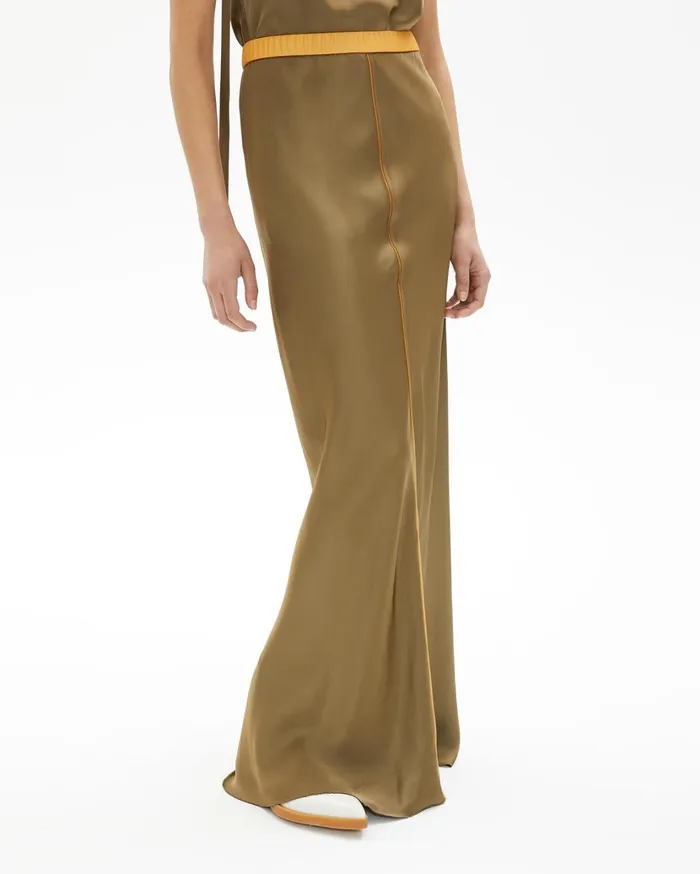 Women Satin Slip Skirt Dark Resin Helmut Lang Dresses and Skirts