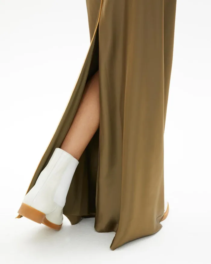 Women Satin Slip Skirt Dark Resin Helmut Lang Dresses and Skirts