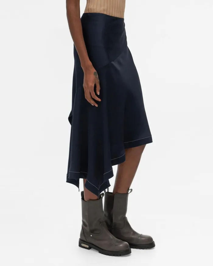 Women Scarf Slip Skirt Patrol Navy Helmut Lang Skirts