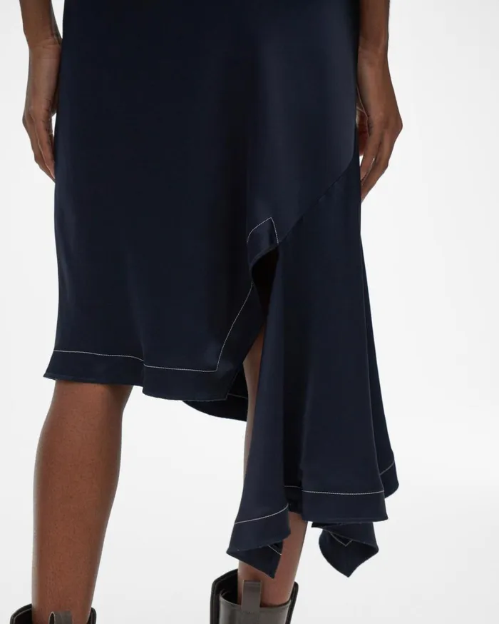 Women Scarf Slip Skirt Patrol Navy Helmut Lang Skirts
