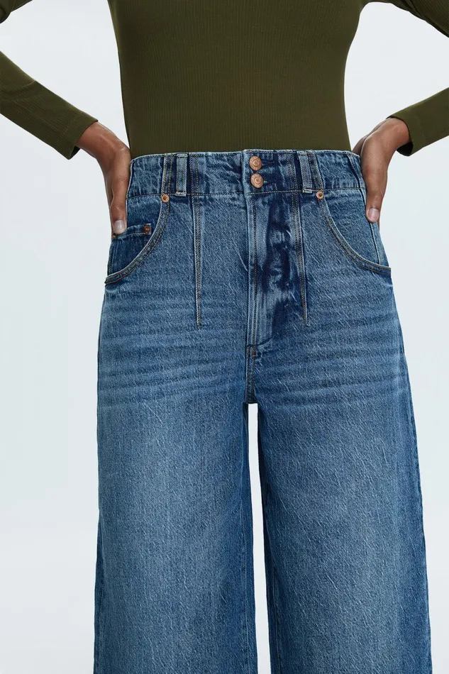 Women Scarlett High Rise Wide Jean 8211 District Pistola Denim Denim