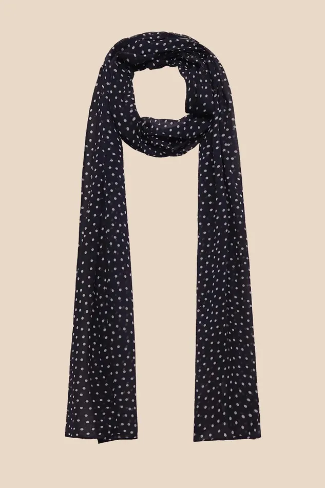 Women Scarves RIXO Julien Polka Dot Navy
