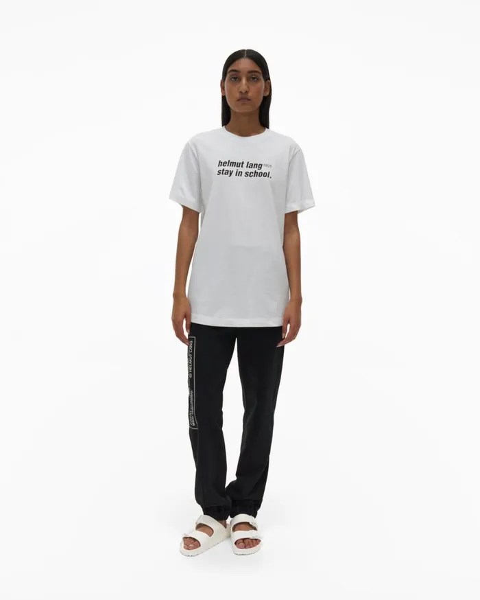 Women School Tee Chalk White Helmut Lang TShirts and Sweatshirts