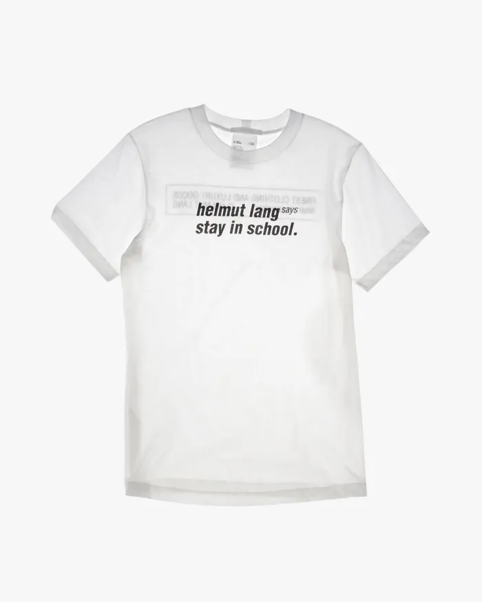 Women School Tee Chalk White Helmut Lang TShirts and Sweatshirts