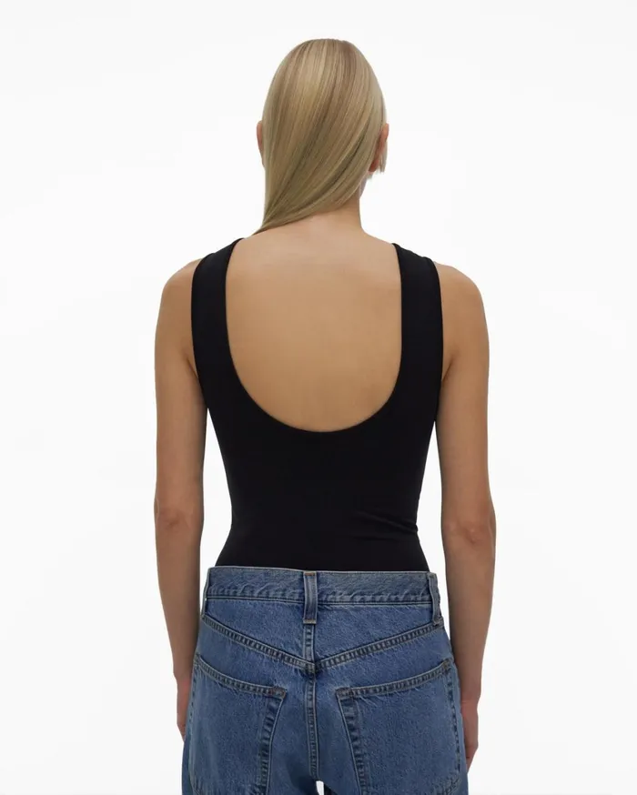 Women ScoopNeck Bodysuit Black Helmut Lang Tops