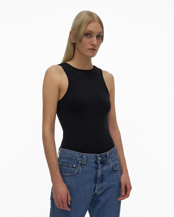 Women ScoopNeck Bodysuit Black Helmut Lang Tops