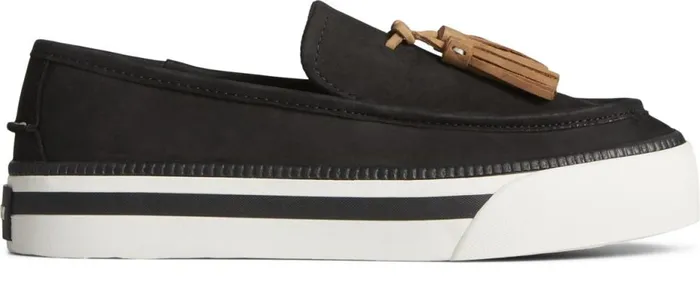 Women Sea Sailor Platform Sneaker Black Sperry Flats and Loafers