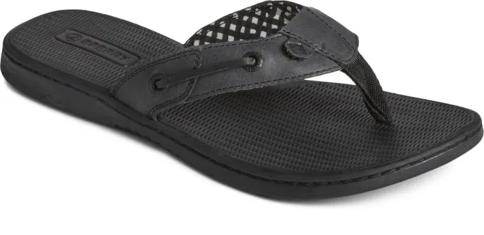 Women Seafish Leather Flip Flop Black Sperry Sandals Women Seafish Leather Flip Flop Black Sperry Sandals
