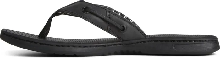 Women Seafish Leather Flip Flop Black Sperry Sandals Women Seafish Leather Flip Flop Black Sperry Sandals