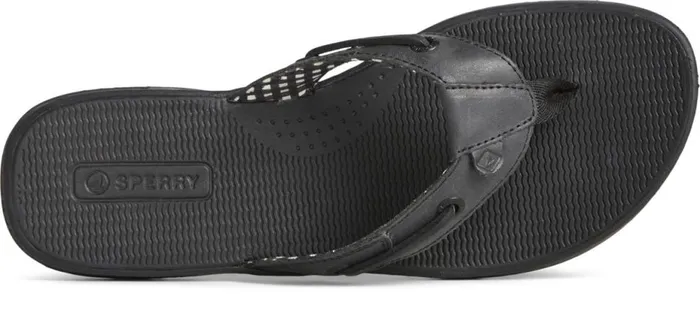 Women Seafish Leather Flip Flop Black Sperry Sandals Women Seafish Leather Flip Flop Black Sperry Sandals