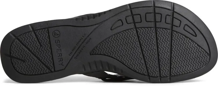 Women Seafish Leather Flip Flop Black Sperry Sandals Women Seafish Leather Flip Flop Black Sperry Sandals