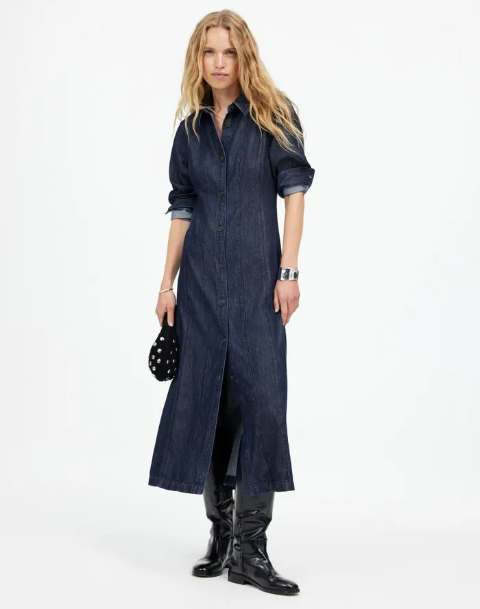 Women Seamed Midi Shirtdress In Segovia Wash Airy Denim Edition Segovia Wash Madewell Dresses Women Seamed Midi Shirtdress In Segovia Wash Airy Denim Edition Segovia Wash Madewell Dresses