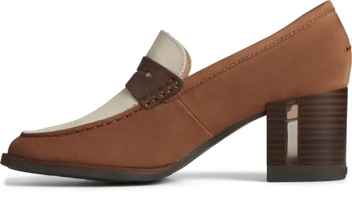 Women Seaport TwoTone Penny Heel Brownivory Sperry Flats and Loafers Women Seaport TwoTone Penny Heel Brownivory Sperry Flats and Loafers