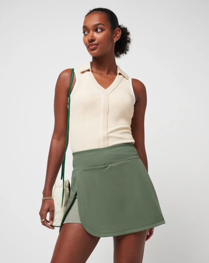 Women SECRET PLANS MOVEKNIT SKORT Agave Green TravisMathew Skorts and Skirts