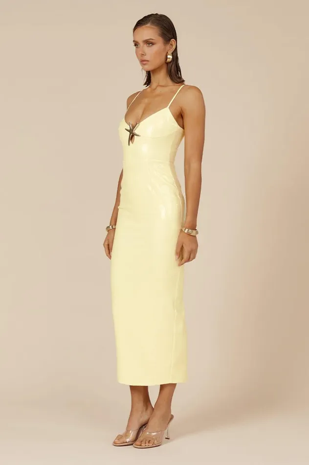 Women Sequin Dresses Runaway The Label BENITO MIDI DRESS Lemon