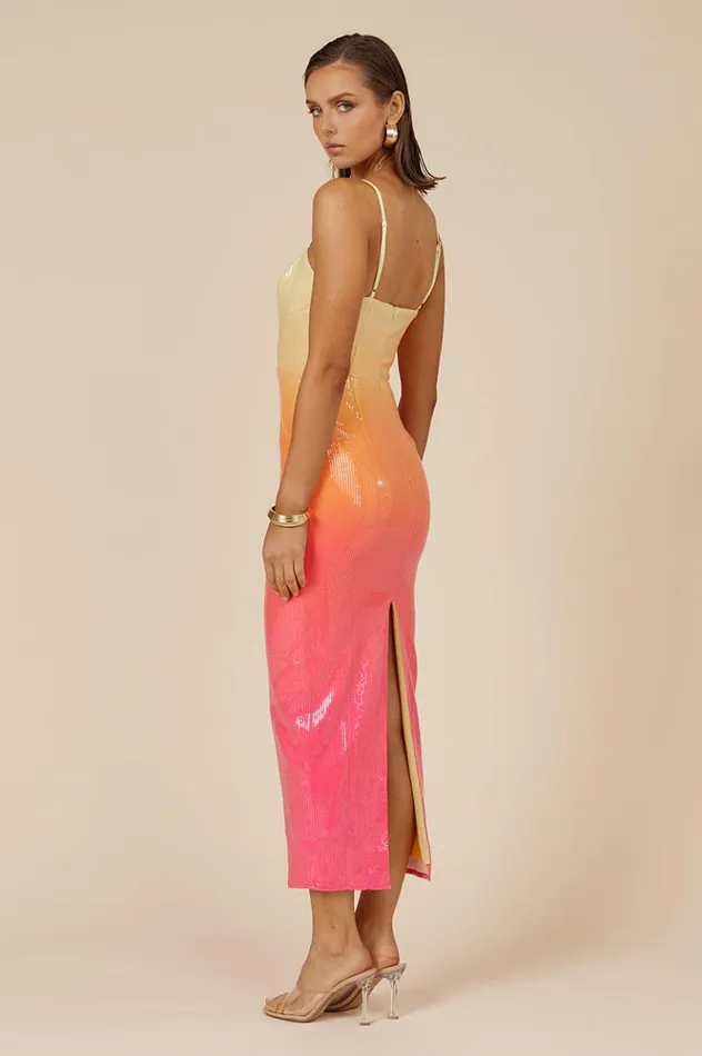 Women Sequin Dresses Runaway The Label BENITO MIDI DRESS Tropical