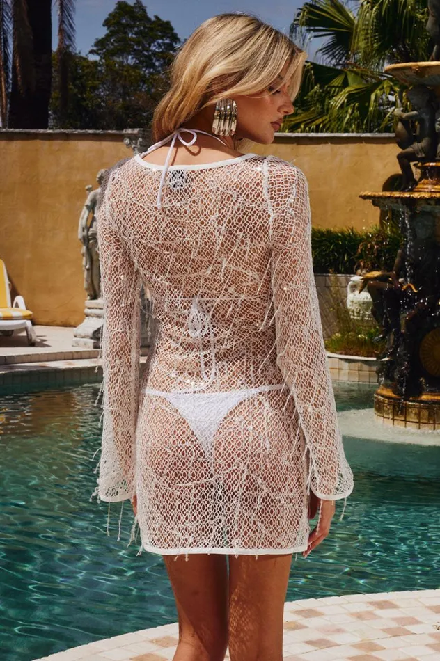 Women Sequin Dresses Runaway The Label BONNIE MINI DRESS White