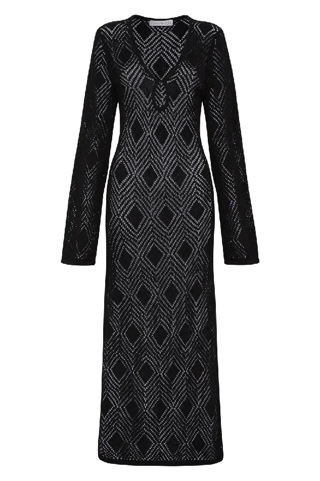 Women Serena Pointelle Knit Dress Black Faithfull The Brand Dresses Women Serena Pointelle Knit Dress Black Faithfull The Brand Dresses