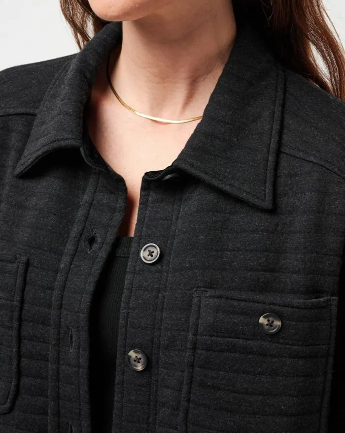 Women SERENE HORIZON SHACKET Heather Black TravisMathew Jackets