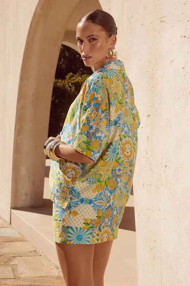 Women Shirts and Blouses Runaway The Label ANACAPRI SHIRT Anacapri Lemon