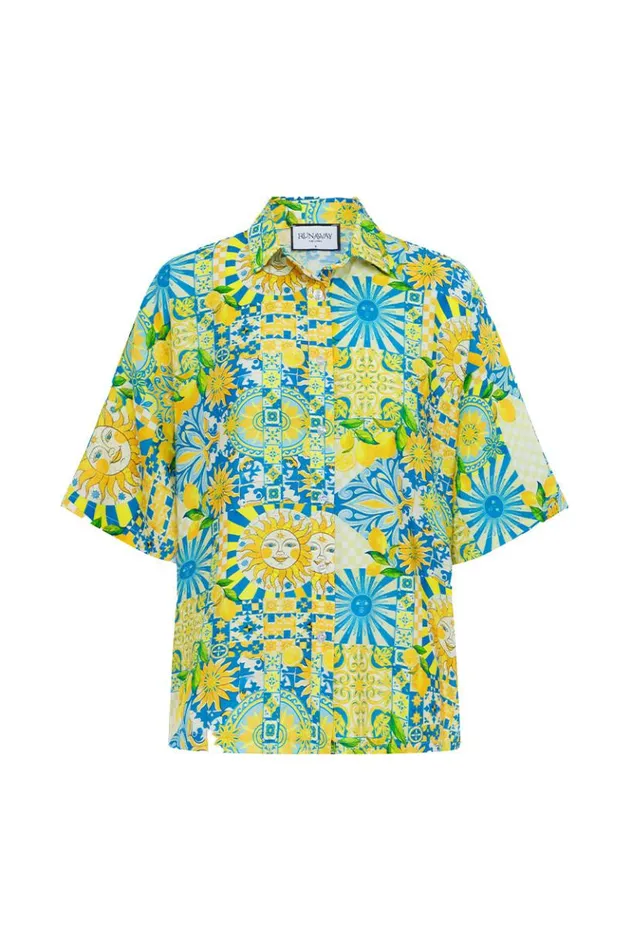 Women Shirts and Blouses Runaway The Label ANACAPRI SHIRT Anacapri Lemon