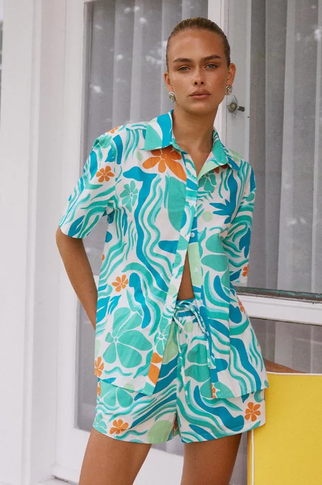 Women Shirts and Blouses Runaway The Label AVELINE SHIRT Montero Print